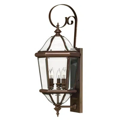 Hinkley Augusta 3-light Outdoor Wall Lantern In Copper Bronze;cuivre Bronze