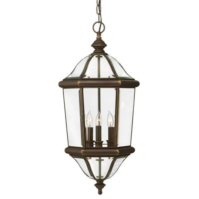 Hinkley Augusta Bronze 3 -bulb 27.5" H Mains Only Outdoor Hanging Lantern In Copper Bronze
