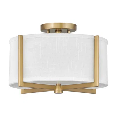 Hinkley Axis 14.5" Wide Heritage Brass And White Modern Ceiling Light