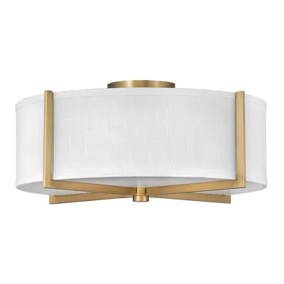 Hinkley Axis 19 1/2" Wide Brass And White Modern Drum Ceiling Light