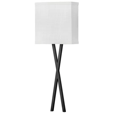 Hinkley Axis 22" High Black With Linen Shade Modern Wall Sconce Light