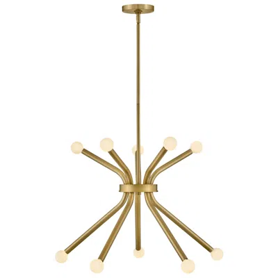 Hinkley Axton 24 3/4"w Lacquered Brass 10-light Chandelier