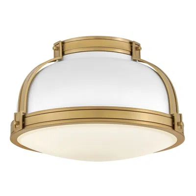 Hinkley Barton 14 1/4" Wide Lacquered Brass Ceiling Light