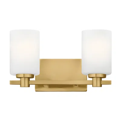 Hinkley Bath Karlie Small Two Light Vanity 13.25" Lacquered Brass