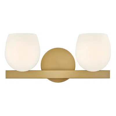 Hinkley Bath Mae Small Two Light Vanity 15" Lacquered Brass
