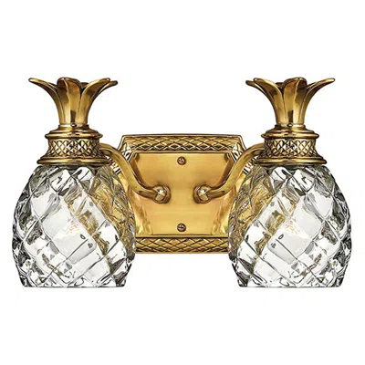 Hinkley Bath Plantation Small Two Light Vanity 13" Burnished Brass
