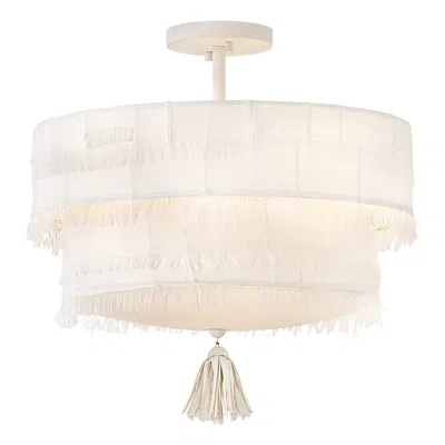 Hinkley Baya 18" Wide Textured Plaster 2-tier Ceiling Light