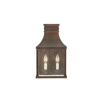 Hinkley Beacon Hill 2 - Bulb 17.25" H Seeded Glass Outdoor Wall Lantern In Blackened Copper;cuivre Noirci