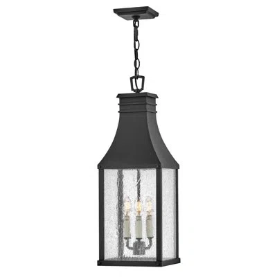 Hinkley Beacon Hill 3-light Outdoor Hanging Lantern In Museum Black