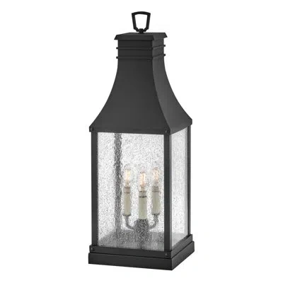 Hinkley Beacon Hill 3-light Outdoor Pier Mount Lantern In Museum Black