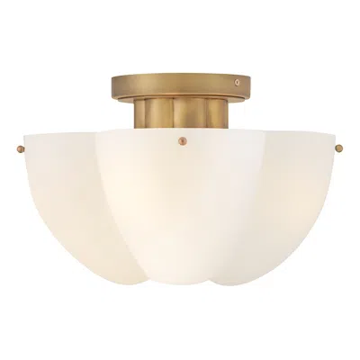 Hinkley Becca 14" Wide Heritage Brass Ceiling Light