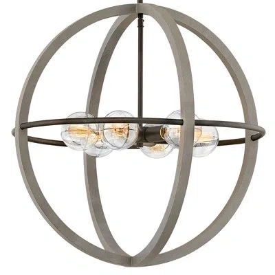 Hinkley Bodie 6 - Light Unique Globe Chandelier In Dark Cement