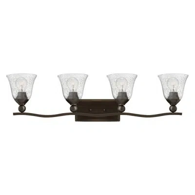 Hinkley Bolla 4-light Vanity Light In Olde Bronze,clear Seedy Glass