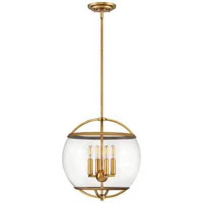 Hinkley Calvin 15" Wide Heritage Brass 4-light Orb Pendant