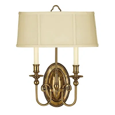 Hinkley Cambridge 2-light Candle Wall Sconce In Burnished Brass