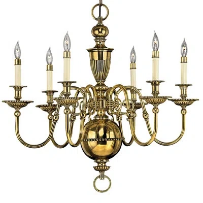 Hinkley Cambridge 6-light Candle Single Tier Chandelier In Gold;antique Brass;brass;polished Brass;