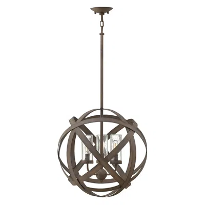 Hinkley Carson 18 1/2" Wide Vintage Iron 3-light Outdoor Chandelier