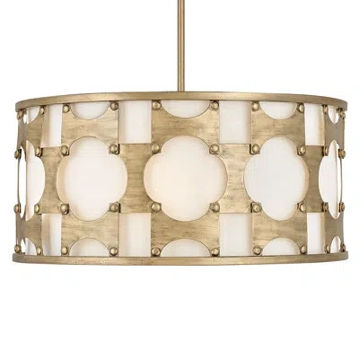 Hinkley Carter 5-light Convertible Drum Pendant In Burnished Gold
