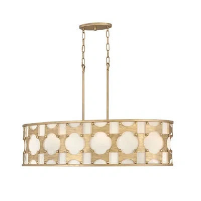 Hinkley Carter 6-light Oval Linear Chandelier In Burnished Gold