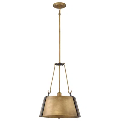 Hinkley Cartwright 15 1/2" Wide Rustic Brass Drum Pendant Chandelier