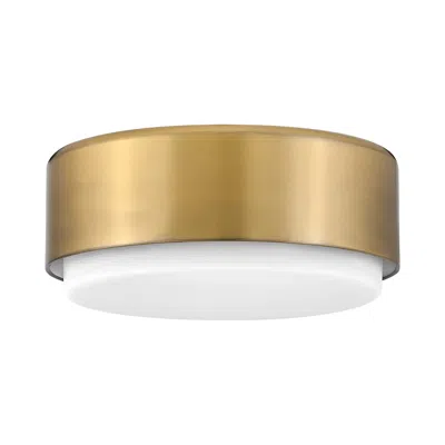 Hinkley Cedric 12" Wide Lacquered Brass Drum Ceiling Light
