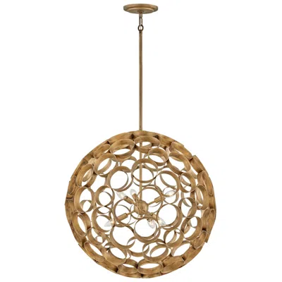 Hinkley Centric 28" Wide Burnished Gold 6-light Orb Pendant