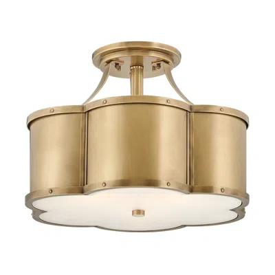 Hinkley Chance 18" Heritage Brass 3-light Semi-flush Ceiling Light