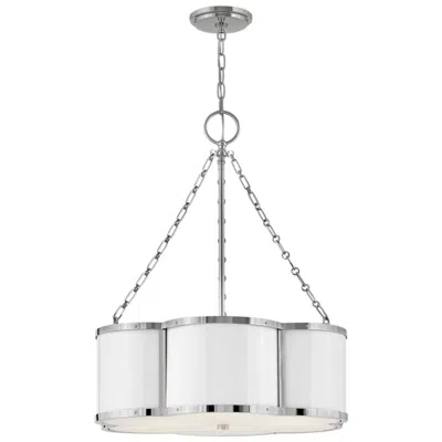 Hinkley Chandelier Chance Small Drum Chandelier 22" Polished Nickel