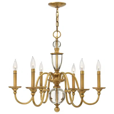 Hinkley Chandelier Eleanor Medium Single Tier Chandelier 27" Heritage Brass