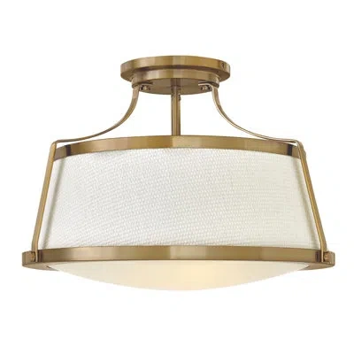 Hinkley Charlotte 3 - Light 20" Semi Flush Mount In Brushed Caramel