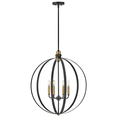 Hinkley Cirque 24" Wide Black Steel 4-light Orb Chandelier