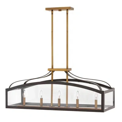 Hinkley Clarendon 5-light Kitchen Island Linear Pendant In Bronze