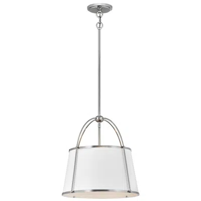Hinkley Clarke 16 1/4"w Polished Nickel Drum Pendant Light