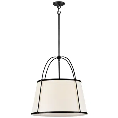 Hinkley Clarke 24 1/2"w Black Pendant Light W/ Linen Shade
