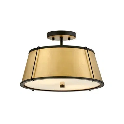 Hinkley Clarke 2-light Semi-flush Mount Ceiling Light W/ Diffuser In Polished Brass