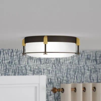 Hinkley Colbin 2 - Light 12.5" Simple Drum Flush Mount In Oil Rubbed Bronze