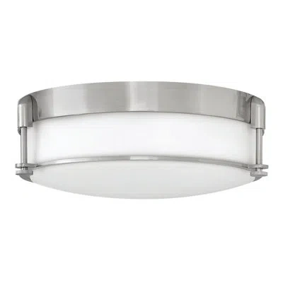 Hinkley Colbin 3 - Light 16.5" Simple Drum Flush Mount In Brushed Nickel