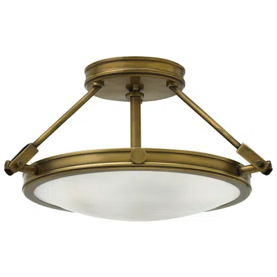 Hinkley Collier 16 1/2" Semi-flush Mount Heritage Brass Ceiling Light