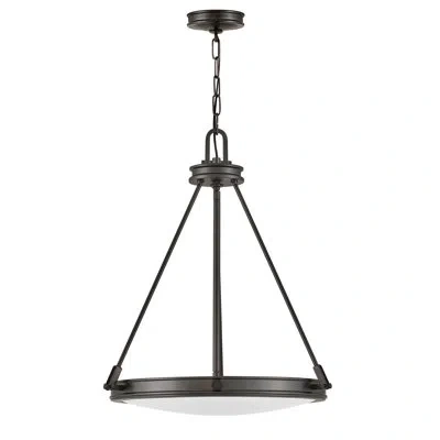 Hinkley Collier Four-light Chain-hung Pendant - Black Oxide