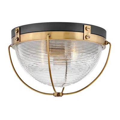Hinkley Crew 16" Wide Heritage Brass And Glass Dome Ceiling Light