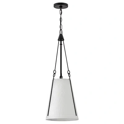 Hinkley Danvers Single Light Chain-hung Pendant W/ Handmade Paper Shade In Black