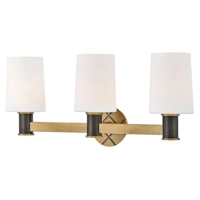 Hinkley Declan 25" Wide Brass And Black 3-light Bath Light