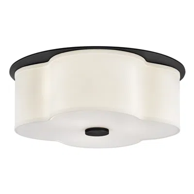 Hinkley Delaney 20"w Black And Off-white Linen Ceiling Light