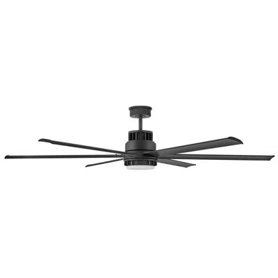 Hinkley Draftsman 72-in Indoor/outdoor Smart Ceiling Fan With Integrated Led + Remote In Matte Black