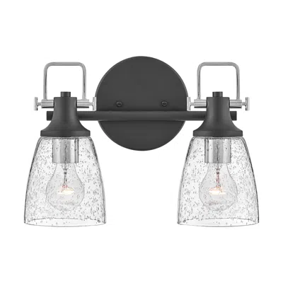 Hinkley Easton 10 1/2" High Black Silver 2-light Wall Sconce