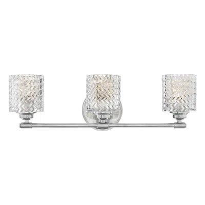 Hinkley Elle 24" Wide Chrome And Glass 3-light Bath Light