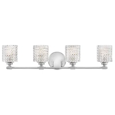 Hinkley Elle 32" Wide Chrome And Glass 4-light Bath Light
