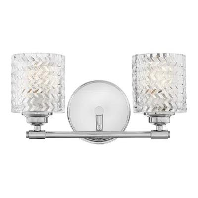 Hinkley Elle 7 1/2"h Chrome And Glass 2-light Wall Sconce