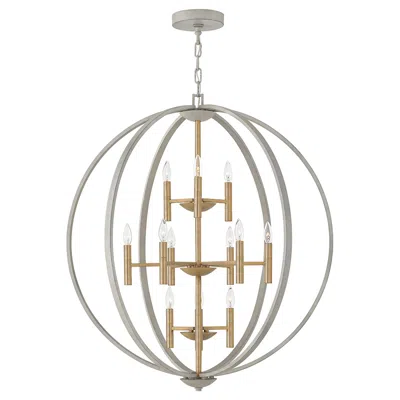 Hinkley Euclid 36" Wide Cement Gray 12-light Chandelier