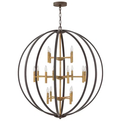 Hinkley Euclid 44" Wide Spanish Bronze And Gold Modern Orb Chandelier